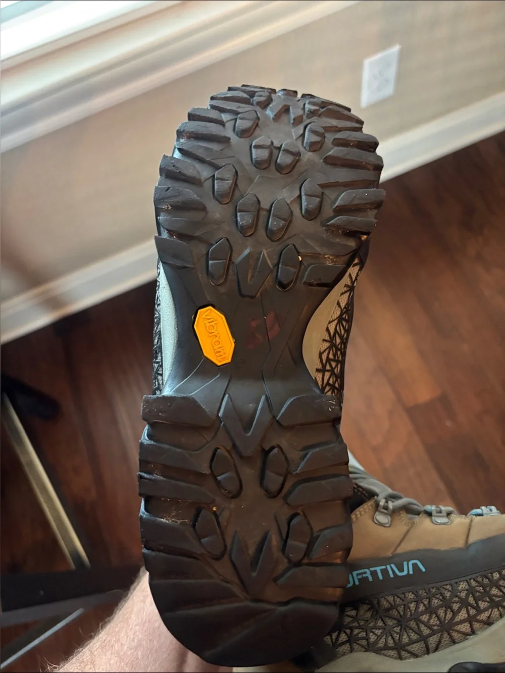 La Sportiva Women's Tan and Light Blue Lace-Up Waterproof Gore-Tex Hiking Boots